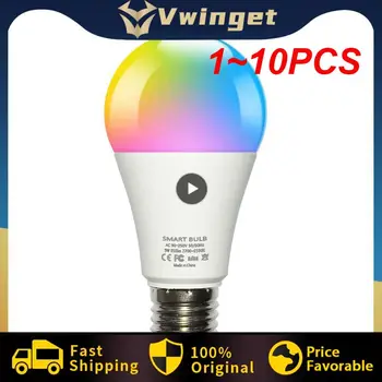 1 ~ 10ШТ 15 Вт Tuya Wifi умная лампочка RGB E27 светодиодная лампа Умный дом Tuya лампа 110 В Alexa умная лампа для