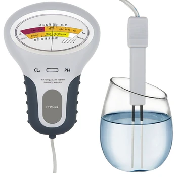 1 шт ABS 2 В 1 Измеритель PH хлора Тестер хлора Устройство для тестирования качества хлорной воды CL2 Измерение для бассейна Аквариума