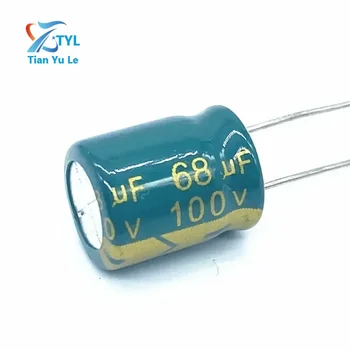 10 шт./лот 68 МКФ 100 В 68 МКФ алюминиевый электролитический конденсатор размером 10X13 20%