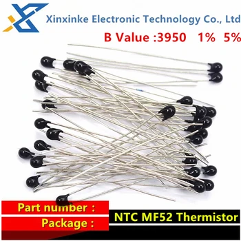 10ШТ Термистор NTC Терморезистор MF52 B Значение: 3950 1% 1K 5K 10K 50K 100K NTC-MF52AT B3950