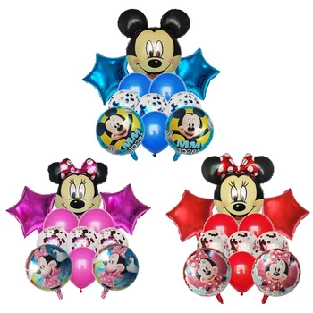 11шт Диснеевские воздушные шары из фольги с Микки и Минни Маус, воздушные шары для вечеринки по случаю Дня рождения, украшения для детского дня рождения, воздушный шар для душа ребенка