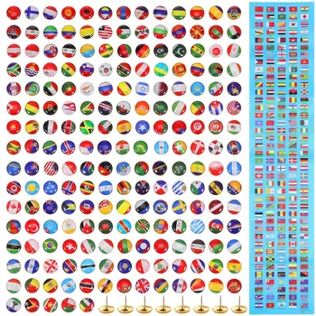 200 Шт Кнопки Канцелярские Кнопки Флаг Страны Карта Для Пробковой Доски Креативный Офис Рисования 