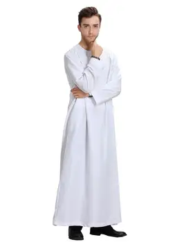 2023 Thobe Jubba Мужской Саудовский Арабский Халат С Длинным Рукавом Исламская Одежда Халат Дубайское Платье Рамадан Джубба Дишдаша Ближний Восток