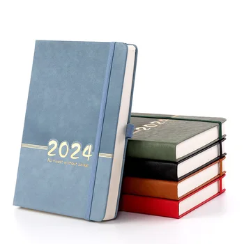 2024 Английский Блокнот, Планировщик расписания на 365 дней, записные книжки, ежедневные блокноты для заметок, студенческий журнал, Школьные канцелярские принадлежности