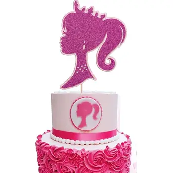 24шт Бумажных топперов для кексов с кукольными головками, Красивые декоративные изделия, Розовый Топпер для торта, Украшения для кексов принцессы, Вечеринка по случаю дня рождения