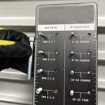 28-Размерный Идентификатор болта и гайки Измерительный инструмент для измерения размера болта Измерительный инструмент для нарезки резьбы Оборудование для мастерской Ручной инструмент