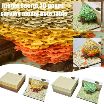 3D блокнот Jungle Secret 3d Друзья, Рождественская записка на день рождения, Красивые заметки, Офисный бумажный подарок, постепенный разрыв дерева P5u5