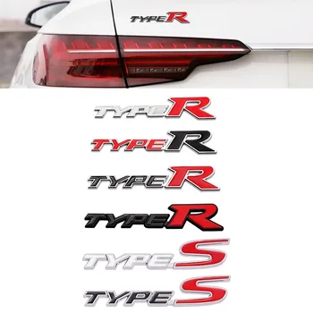 3D Металлическая решетка передней панели автомобиля типа S Type R, Эмблема заднего багажника, значок, наклейка, наклейка для Honda Civic Typer, CRV, HRV Accord Fit