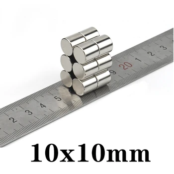 5-100шт Магнит 10x10 мм, маленький круглый магнит, Сильные магниты, редкоземельный неодимовый магнит 10 *10 мм