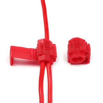 50шт Красный фиксирующий провод Разъем электрического кабеля Изолированные клеммы быстрого соединения Обжим для автомобильного электрического обжимного кабеля