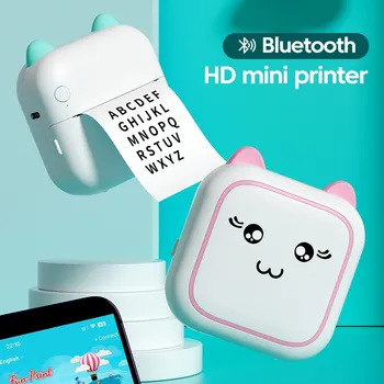 57-мм HD Мини-принтер для детей, портативный термопринтер для наклеек, карманный фотопринтер, Беспроводная печать по Bluetooth, без чернил
