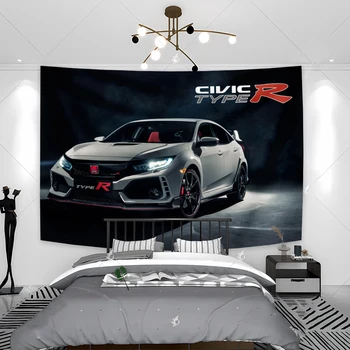 90x150 см Гобелен для автомобилей Hondas из полиэстера с цифровой печатью, баннер автомобильного клуба, украшающий комнату тканью для фона