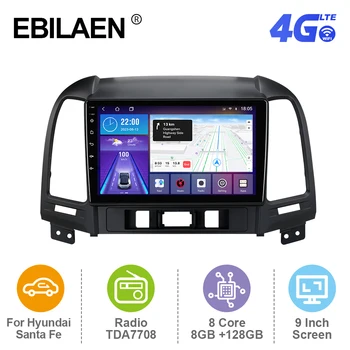 EBILAEN Android 12 Автомобильный Радио Мультимедийный Плеер Для Hyundai Santa Fe 2 2006-2012 GPS RDS Навигационная Камера Carplay Авторадио 4G