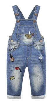 Kidscool Space Baby Для маленьких девочек, Расшитые блестками Рваные джинсы, Комбинезоны