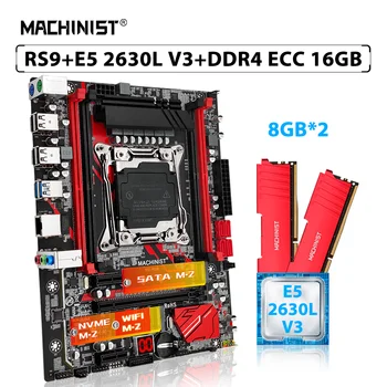 MACHINIST X99 RS9 Комплект Материнской платы LGA 2011-3 Комплект процессора Xeon E5 2630L V3 CPU 16GB = 2pcs * 8GB ECC DDR4 Memory RAM NVME M.2 SATA