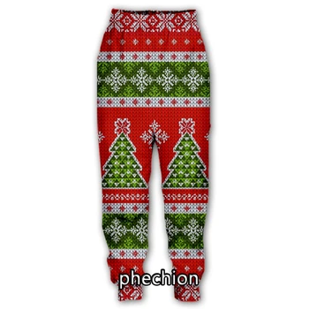 phechion/Новые мужские/женские повседневные брюки с 3D принтом с Рождественским рисунком, модная уличная одежда, Мужские Свободные спортивные длинные брюки K217