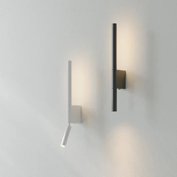 QLTEG Nordic modern minimalistic, вращающийся на 330 градусов светодиодный настенный светильник для спальни, переключатель для гостиничного клуба, светодиодный прикроватный настенный светильник для чтения, бра