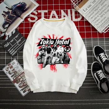 Tokio Hotel Group Rock Music Y2K Эстетические Мужские толстовки, осенняя толстовка, мужская толстовка в стиле хип-хоп, классические пуловеры, топы