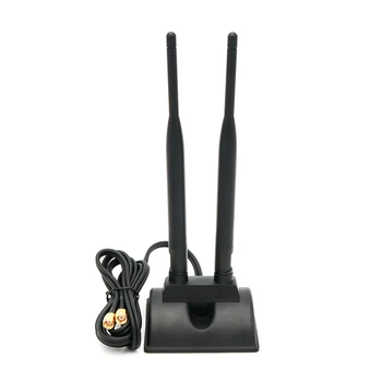 Wi-Fi Антенна Двухдиапазонная 2,4 ГГц 5,0 ГГц с Разъемом RP-SMA Магнитное Основание для Адаптера Беспроводного Сетевого Маршрутизатора Прямая Поставка