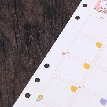 А5 Заправка Бумаги Красочные 6 Кольцо Связующего Бумаги Ежемесячного Пополнения Календарь Планировщик Вставки Личный Дневник Бумажные Страницы Наполнитель 