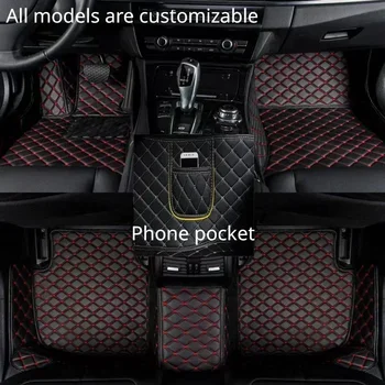 Автомобильные коврики на заказ для Chrysler Grand Voyager 2013-2017 годов выпуска, карман для телефона из искусственной кожи, Ковер, Аксессуары для салона автомобиля