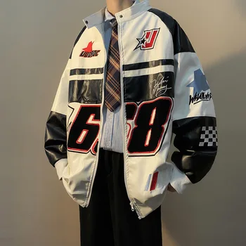 Американская куртка; Мужской Весенне-осенний мотоциклетный костюм уличного пилота; Модный бренд в стиле хип-хоп; Свободные, негабаритные, хулиганские, Красивые верхние пальто