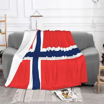 Бархатное одеяло с флагом Норвегии, Всесезонное Patriot Travel, Дышащие Ультрамягкие одеяла для постельных принадлежностей, Покрывало для путешествий