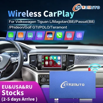 Беспроводной CarPlay Android Auto для Volkswagen VW Polo Golf Touareg Tiguan Teramont Passat 2014-2019 Модульная Коробка Видеоинтерфейс