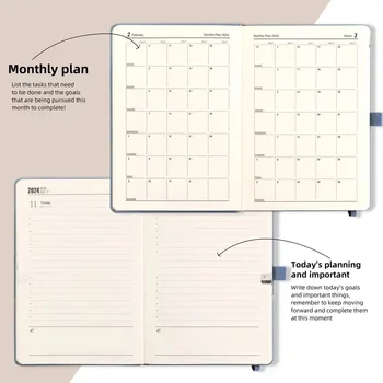 Блокнот 2024 Блокнот для составления повестки дня в английском офисе Еженедельный школьный дневник Календарь Ежедневные блокноты Расходные материалы Блокноты для планирования