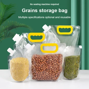 Бытовой упаковочный пакет для хранения зерна, риса, пшеницы, фасоли, Влагостойкая портативная насадка, прозрачный герметизирующий пакет