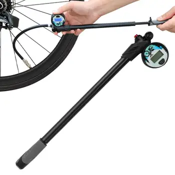 Велосипедный насос с манометром Портативный дорожный велосипедный насос Schrader Подходит для велосипеда с клапанами Presta & Schrader для регулировки подачи воздуха