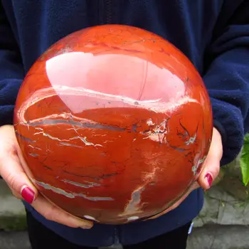Волшебный Натуральный шар из красной Яшмы, кристалл Кварца, образец минерала, Целебная Энергия, Драгоценный камень для Размагничивания домашнего офиса