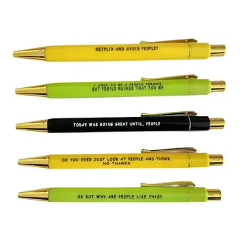 Гладкие ручки для письма, быстросохнущие ручки разных цветов, набор пластиковых шариковых ручек с выдвижным роликом для записи заметок
