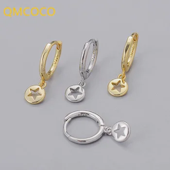 Дизайн QMCOCO, выдалбливают Серебряные Серьги Для женщин, Аксессуары для вечеринок, Модные Элегантные украшения для невесты с цирконием в виде звезды, Подарки