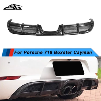 Диффузор заднего бампера из углеродного волокна для Porsche 718 Boxster Cayman, сплиттер-диффузор заднего спойлера автомобиля