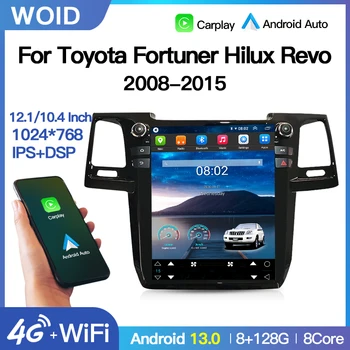 Для Toyota Fortuner Hilux Revo 2008-2015 Carplay Android 11 Экран Tesla Автомобильный мультимедийный плеер Головное устройство GPS Аудио Радио Авто