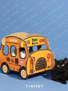 Доска для кошачьих царапин Cat Nest, встроенная в двухслойную машину из износостойкой гофрированной бумаги