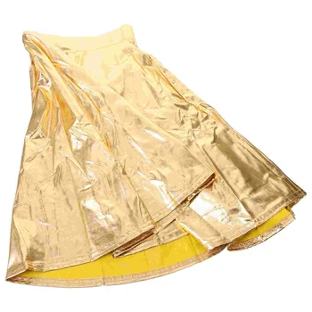 Золотая юбка, расклешенная плиссированная юбка, Плиссированная Золотая юбка, женская юбка, юбка для танцев, юбка для катания на коньках