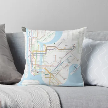 Карта метро Нью-Йорка, Наволочка для подушки, Чехол для подушки из Полиэстера, наволочка для дивана, домашняя гостиная, декор для автокресла 45x45 см
