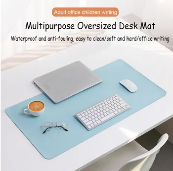 Кожаная игровая клавиатура, Коврик для мыши, Водонепроницаемый коврик для офисного стола, Нескользящий коврик для защиты офисного компьютерного стола большого размера