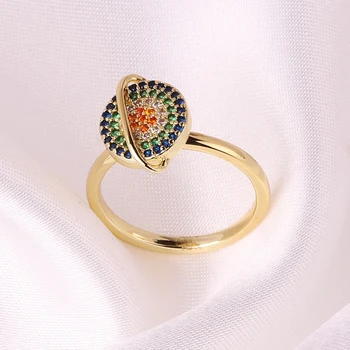 Кольца с кристаллами Планеты из циркона с карточкой Для женщин, Обручальное кольцо со звездой Вселенной для девочек, Эстетичное кольцо на палец, винтажные ювелирные изделия
