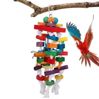 Кормушка для попугаев Деревянные игрушки для жевательных птиц Износостойкий деревянный блок Аксессуары для кормления попугаев Зябликов
