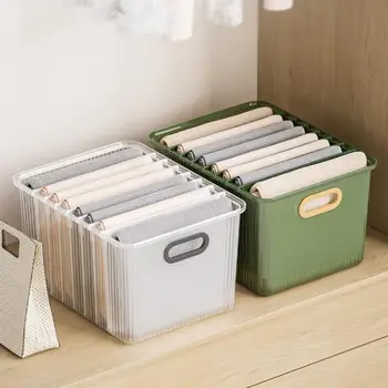 Коробка для хранения Органайзер для одежды Большой емкости, компактный пластиковый отсек для повседневного использования, ящик для хранения в шкафу Товары для дома 