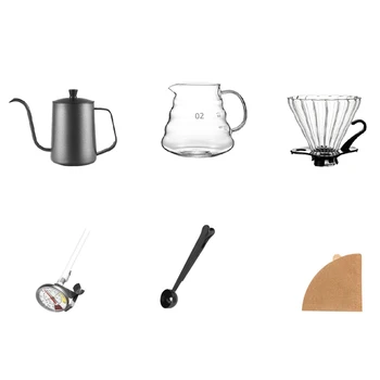 Кофейный набор ручной работы, кофейные аксессуары, чайник для кофе, портативный чайник с гусиной шеей, инструменты для кемпинга, бариста