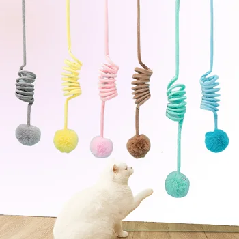Кошачий Тренировочный Инструмент Cat Self happy Ball с Присоской Для Подвешивания В помещении, Игрушка-Дразнилка Для Кошек, Интерактивная Пружинная Игрушка для кошек