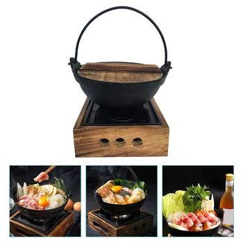 Маленькие чугунные кастрюли Сукияки, Подвесная нелипкая сотейница для дома, дрова + Котел для приготовления пищи