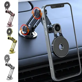 Металлический магнитный автомобильный держатель для мобильного телефона, Магнитная подставка для мобильного телефона в автомобиле, Поддержка GPS для iPhone для Xiaomi, Поворотное крепление на 360 градусов