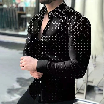 Модная мужская рубашка с длинным рукавом в стиле барокко для вечернего платья, рубашка для фитнеса на пуговицах, доступная в различных размерах
