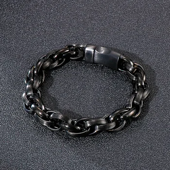 Мужской браслет из уличной моды, титановая сталь, индивидуальный простой браслет с двойным кольцом-цепочкой