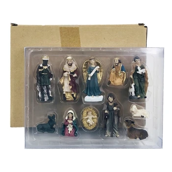 набор Рождественских фигурок из 11 предметов, миниатюрный орнамент со сценой Святого Семейства в Яслях